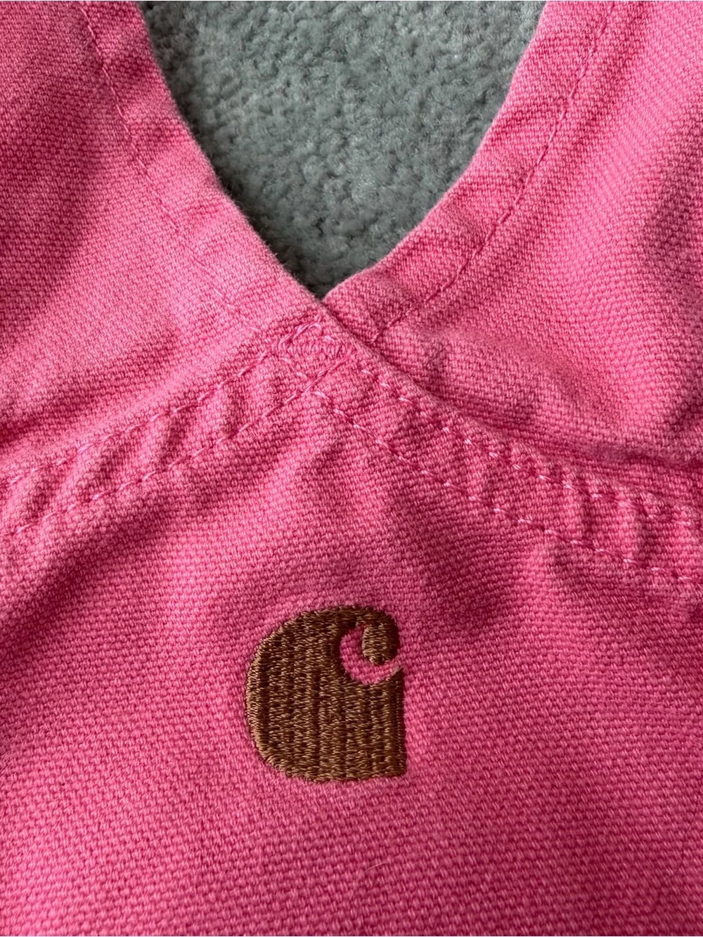Carhartt Pink Cotton Kids Classic Overalls with Front Pocket